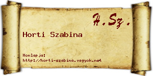 Horti Szabina névjegykártya